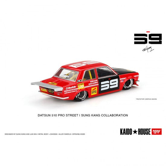 MINI GT 1/64 DATSUN 510 PRO STREET SUNG KANG SK510 RED LHD DIECAST SCALE MODEL CAR - Precinto