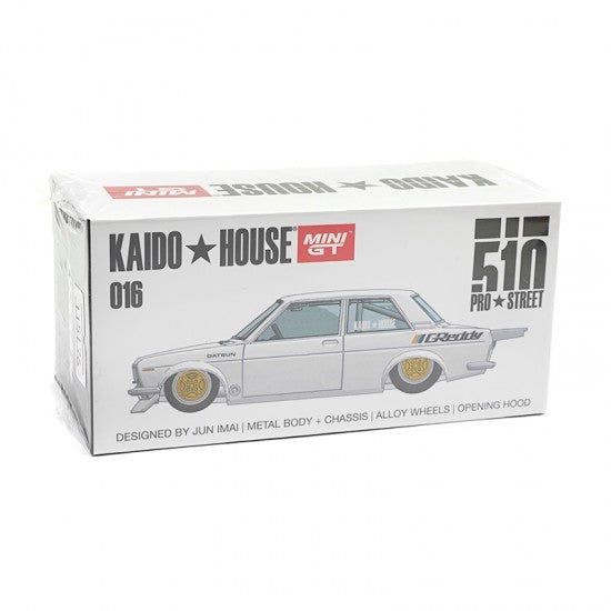 MINI GT 1/64 DATSUN 510 PRO STREET GREDDY PEARL WHITE LHD DIECAST SCALE MODEL CAR - Precintado