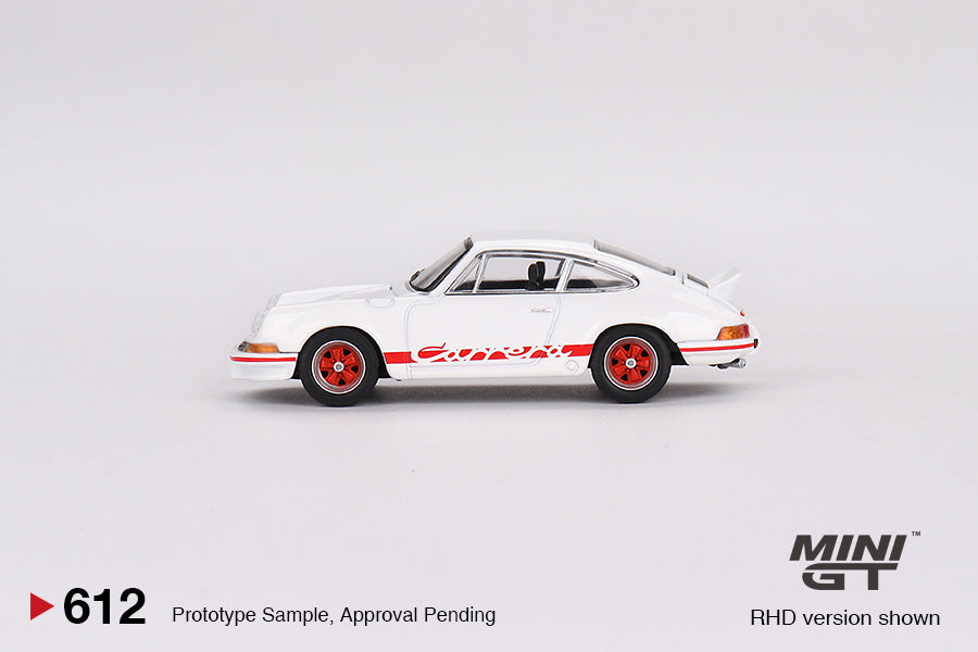 MINI GT - 612 - Porsche 911 Carrera RS 2.7 Grand Prix White with Red Livery