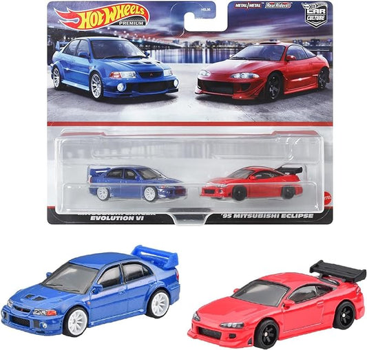 Hot Wheels HKF59 Premium 2-Pack Mitsubishi Lancer Evolution VI / '95 Mitsubishi Eclipse