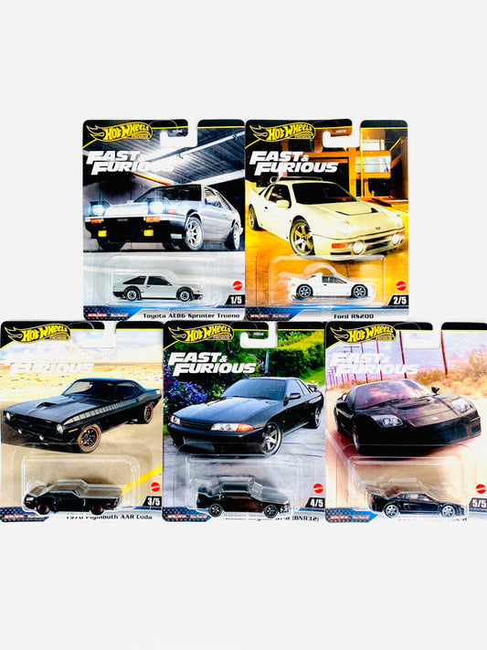 HOT WHEELS 2024 FAST & FURIOUS CASE E (Set of 5 Cars)